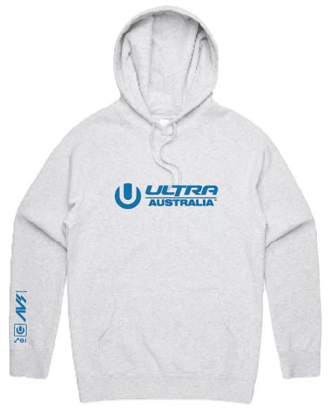 Ultra Australia Blue Logo - Grey Hoodie