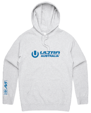 Ultra Australia Blue Logo - Grey Hoodie