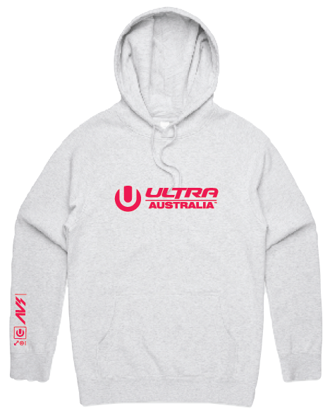 Ultra Australia Red Logo - Grey Hoodie